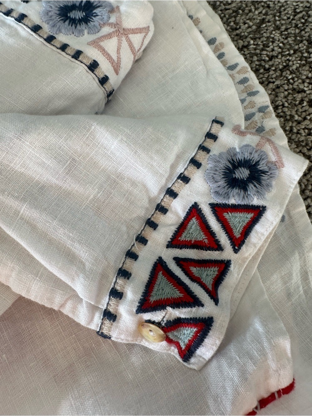 Johnny Was Aravis Linen Embroidered Shirt White Size XS - Picture 14 of 14